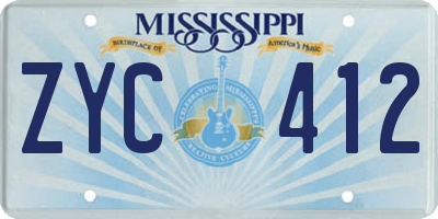 MS license plate ZYC412