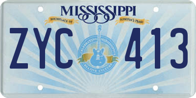 MS license plate ZYC413