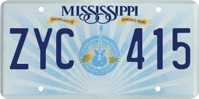 MS license plate ZYC415