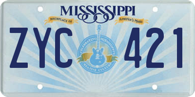 MS license plate ZYC421