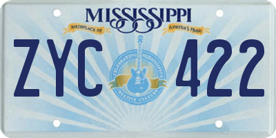 MS license plate ZYC422