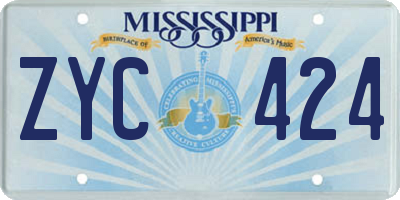 MS license plate ZYC424