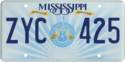 MS license plate ZYC425