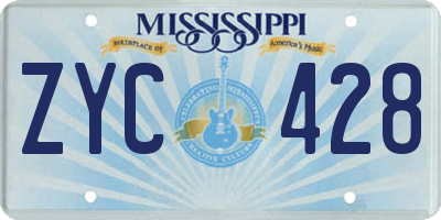 MS license plate ZYC428