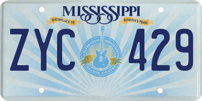 MS license plate ZYC429