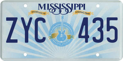 MS license plate ZYC435