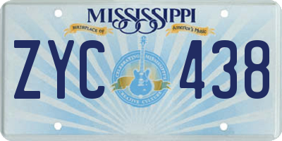 MS license plate ZYC438