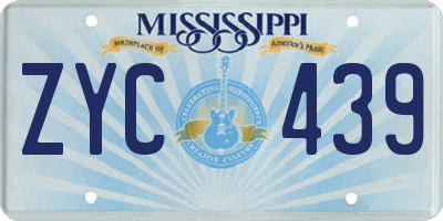MS license plate ZYC439