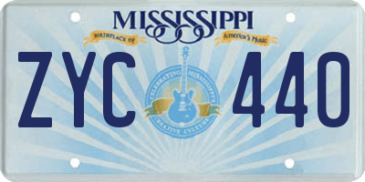 MS license plate ZYC440