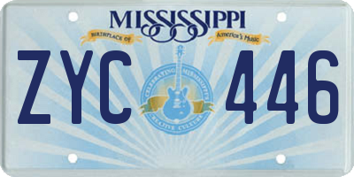 MS license plate ZYC446