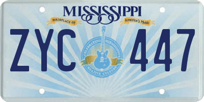 MS license plate ZYC447