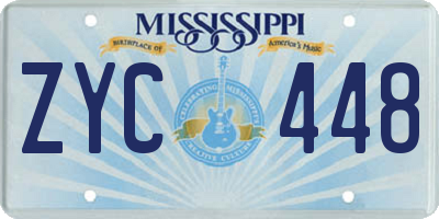 MS license plate ZYC448
