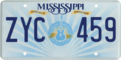 MS license plate ZYC459
