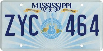MS license plate ZYC464