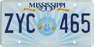 MS license plate ZYC465