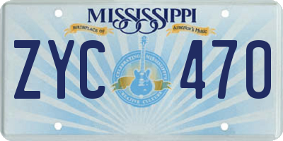 MS license plate ZYC470
