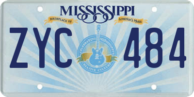 MS license plate ZYC484