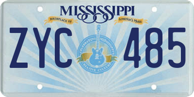 MS license plate ZYC485