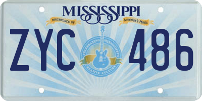 MS license plate ZYC486