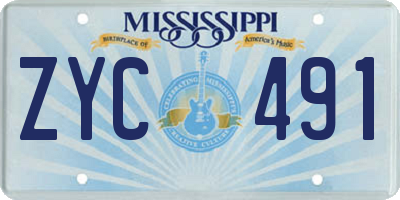 MS license plate ZYC491