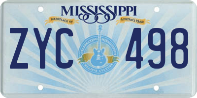 MS license plate ZYC498