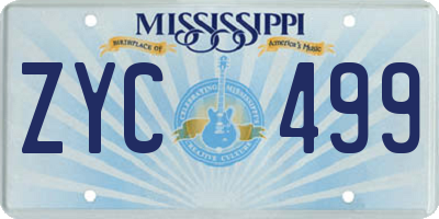 MS license plate ZYC499