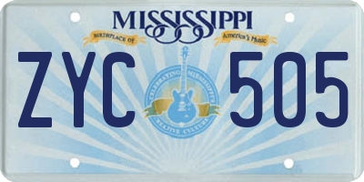 MS license plate ZYC505