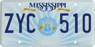 MS license plate ZYC510