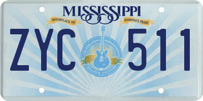 MS license plate ZYC511