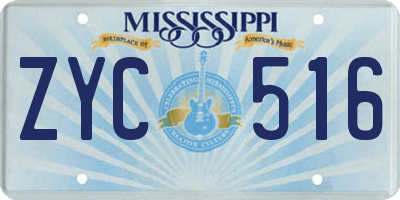 MS license plate ZYC516