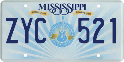 MS license plate ZYC521