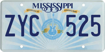 MS license plate ZYC525