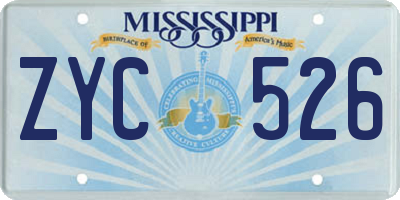 MS license plate ZYC526