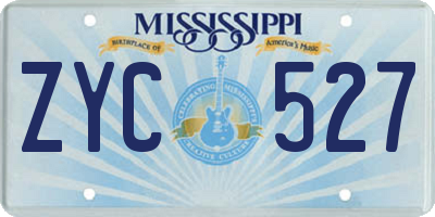 MS license plate ZYC527