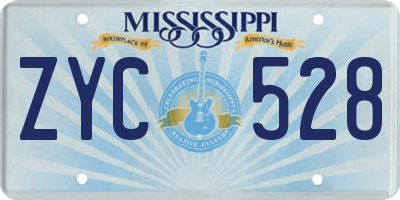 MS license plate ZYC528