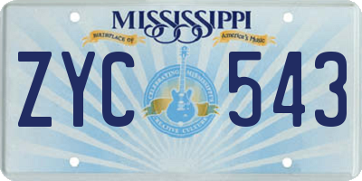 MS license plate ZYC543