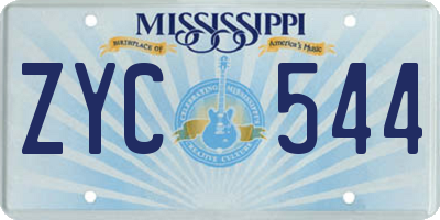 MS license plate ZYC544