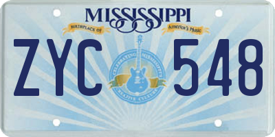 MS license plate ZYC548
