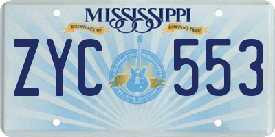 MS license plate ZYC553