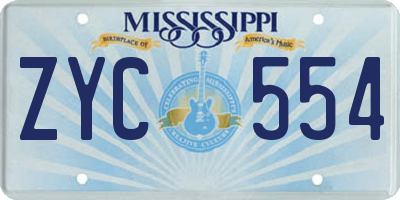 MS license plate ZYC554