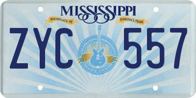 MS license plate ZYC557