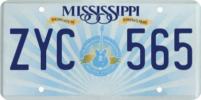 MS license plate ZYC565