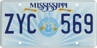 MS license plate ZYC569