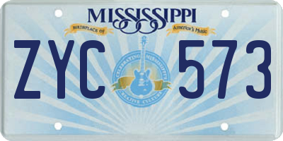 MS license plate ZYC573