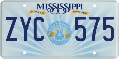 MS license plate ZYC575