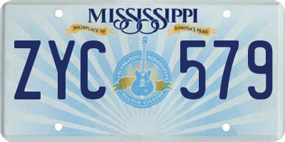 MS license plate ZYC579