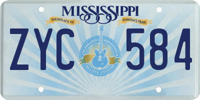 MS license plate ZYC584