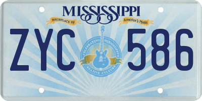 MS license plate ZYC586