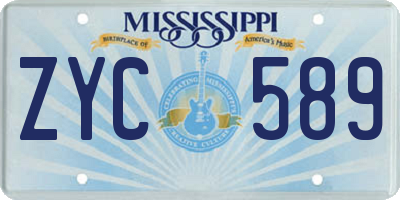 MS license plate ZYC589