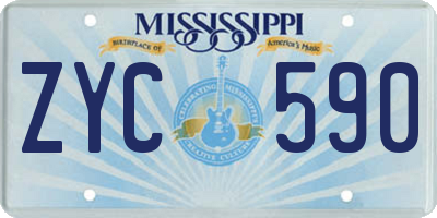 MS license plate ZYC590